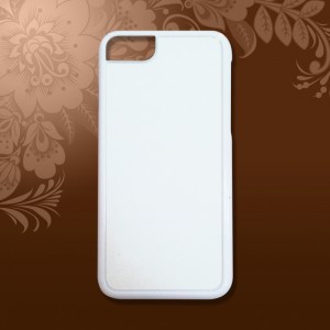 Чехол IPhone 7/8 пластик белый с металлической вставкой